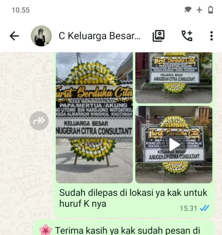 Pengiriman Papan Bunga Duka Bolang Malingping